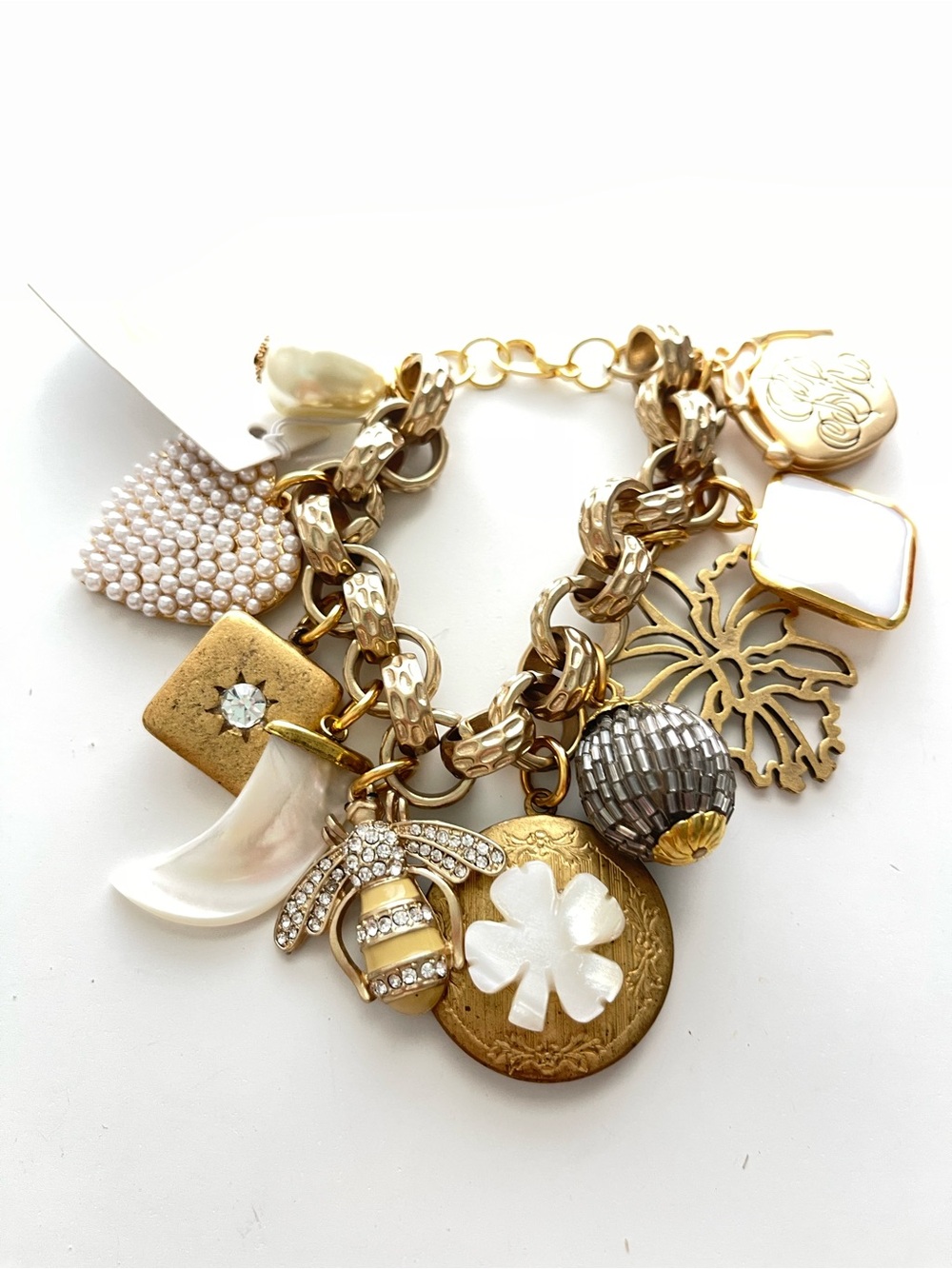 New Anthropologie x John Wind Gold Charm Bracelet